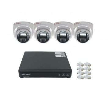 Готовый комплект IP видеонаблюдения U-VID на 4 купольные камеры XK-A-5 видеорегистратор NVR 5004A-POE 4CH